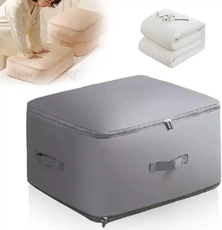 150l Expandable Water proof beddings storage, Ideal for storing duvets bedsheets,clothes in 4 colours Gray peach,biege&skyblue Size 45×55×60cm watch vedio to see houe to use