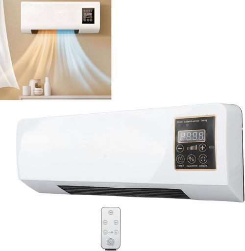 1800w Wall Mounted Air Conditioner Cooling Heating Dual Use Hot Fan Household Wall Hanging Air Conditioner and Heater with Remote 2 1n 1