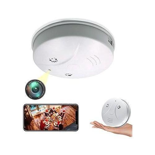 Hidden Camera Smoke Detector WiFi Spy Camera Hidden Cameras with Video Wireless Small Camera with Night Vision and Motion Detection Indoor Camera for Home Security Nanny Cam+ FREE 32GB MEM CARD