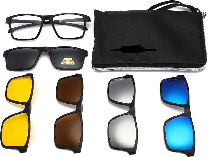 5 in 1 Clip on Sunglasses Polarized Magnetic for Driving and Outdoor Sports