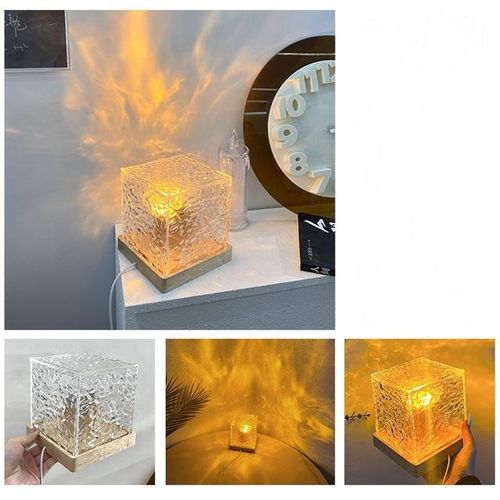 3d Rgb Atmosphere Night Light Rotating Water Pattern Table Lamp Living Room Bedroom Decor Night Light Led on Projection Lamp