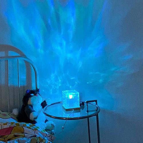3d Rgb Atmosphere Night Light Rotating Water Pattern Table Lamp Living Room Bedroom Decor Night Light Led on Projection Lamp