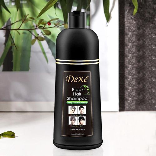 Dexe 400ML BLACK HAIR DYE SHAMPOO Instant Black Hair Color for Men Women/ Black Hair Color