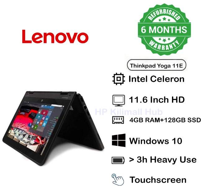 (LIMITED 0FFERS) BRAND NEW LENOVO YOGA 11E/ 4GB RAM 128GB SSD/ CELERON/ 2 IN 1 LAPTOP/TOUCHSCREEN/11.6 INCH/ 1 YEAR WARRANTY/STYLUS PEN
