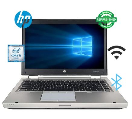(FREE WIRELES MOUSE) REFURBISHED HP ELITEBOOK 8460P CORE I5 8GB RAM / 500GB HDD 14" INCH LAPTOP (FREE MOUSE) SILVER 6 MONTHS WARRANTY INSTALLED WINDOWS 10 PRO AND OFFICE 2021 COMPUTER