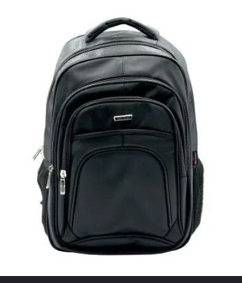Laptop Backpack – Durable Waterproof Travel Office School Bag – Multi-Compartment Black Bag. Classic Multi-Zipper School & Office Bag with Side Mesh Pockets