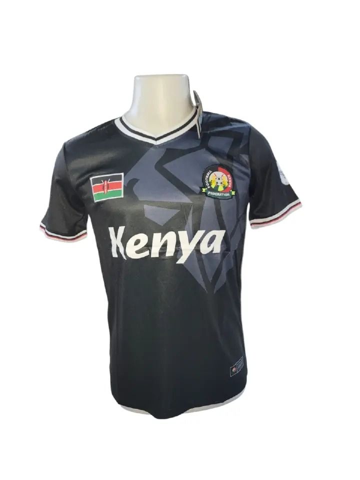 Kenyan Black National Football Team Jersey – “Weka Game Kwa Form” Edition | Harambee Stars Supporters Shirt | Sleek, Breathable & Stylish Kenya Pride Wear