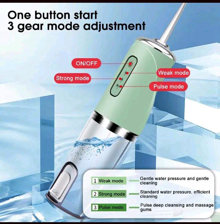 Limited Offer!!! 4 nozzles New Dental Water Jet Irrigator High Frequency Pulse Water Flosser Electric Spray Cleaning Oral 3 Modes Cordless USB Rechargable Teeth Cleaner, 220ML Water Tank/ Braces Ideal