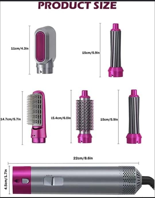 TP-5+1 Electric 5in1 hot air styler (1kw)
5 In 1 Hair Dryer Comb One Step Multi Functional Hair Curling Styling Straightener Hair Roller Comb Hot Air Styler Hair Curler Electric Air Iron Wand Brush