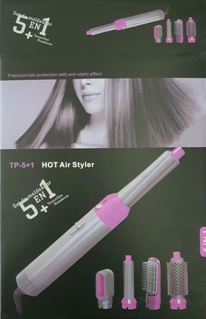 TP-5+1 Electric 5in1 hot air styler (1kw)
5 In 1 Hair Dryer Comb One Step Multi Functional Hair Curling Styling Straightener Hair Roller Comb Hot Air Styler Hair Curler Electric Air Iron Wand Brush
