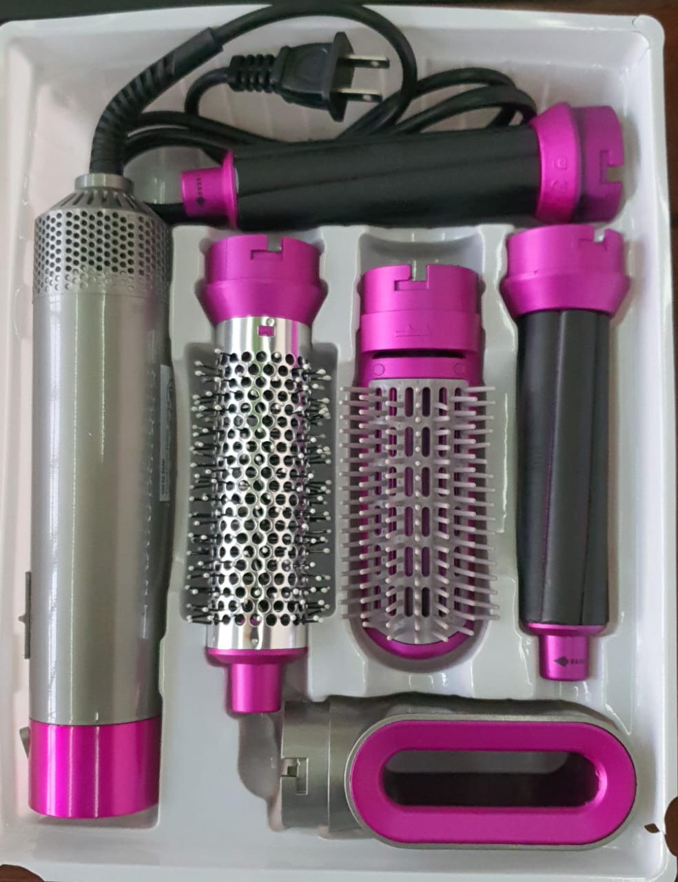 TP-5+1 Electric 5in1 hot air styler (1kw)
5 In 1 Hair Dryer Comb One Step Multi Functional Hair Curling Styling Straightener Hair Roller Comb Hot Air Styler Hair Curler Electric Air Iron Wand Brush