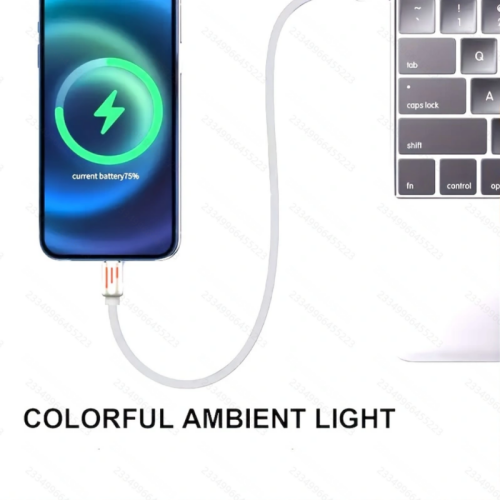 240W 4-in-1 USB-C data cable - PD 5A fast charging and data synchronization. with USB A. TYPE-C, RGB smart breathing light. aluminum alloy design. multi device compatibility. ultra soft silicone data