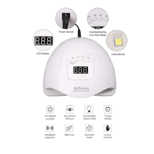 Nail Phototherapy Machine 80w High Power Nail Baking Lamp Quick Drying Wearing Nail Drying Machine