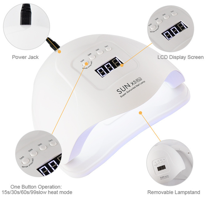 Nail Phototherapy Machine 80w High Power Nail Baking Lamp Quick Drying Wearing Nail Drying Machine