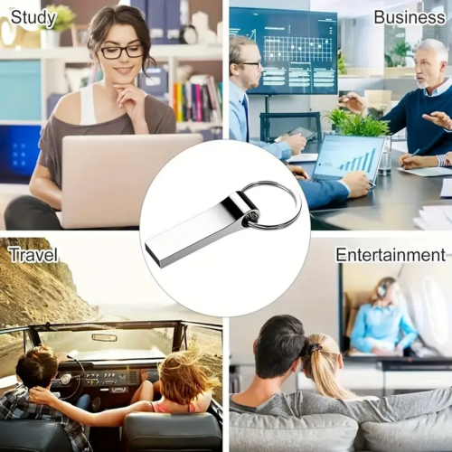 Real capacity USB2.0 metal high-speed portable computer notebook drive USB flash drive U disk [+2 Free OTG Adapters]