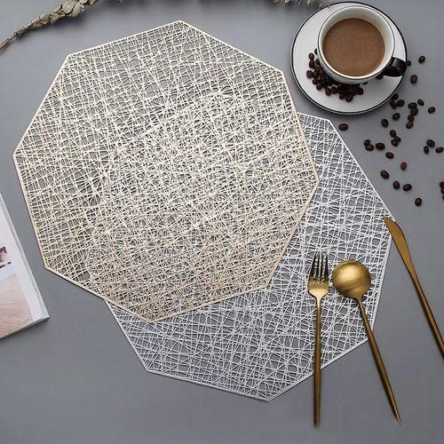 6pcs Hexagonal PCV Non-Woven Table Mats