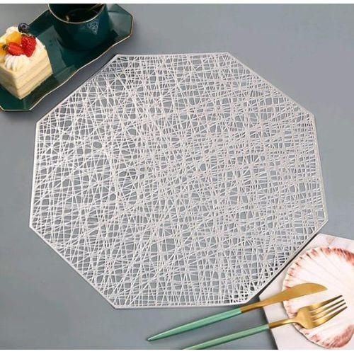 6pcs Hexagonal PCV Non-Woven Table Mats