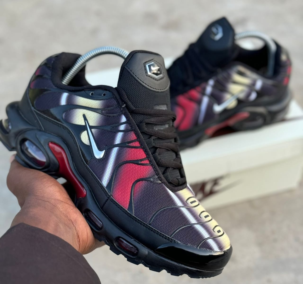 Nike Air Max Plus TN Gradient Black Red Men’s Sneakers – Cushioned Air Sole Running Sports Shoes