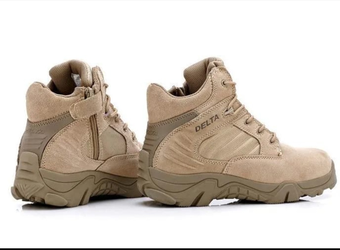 Men’s Tactical Desert Boots – Delta Military Style Combat Boots with Side Zipper, Non-Slip Outdoor Hiking & Work Boots