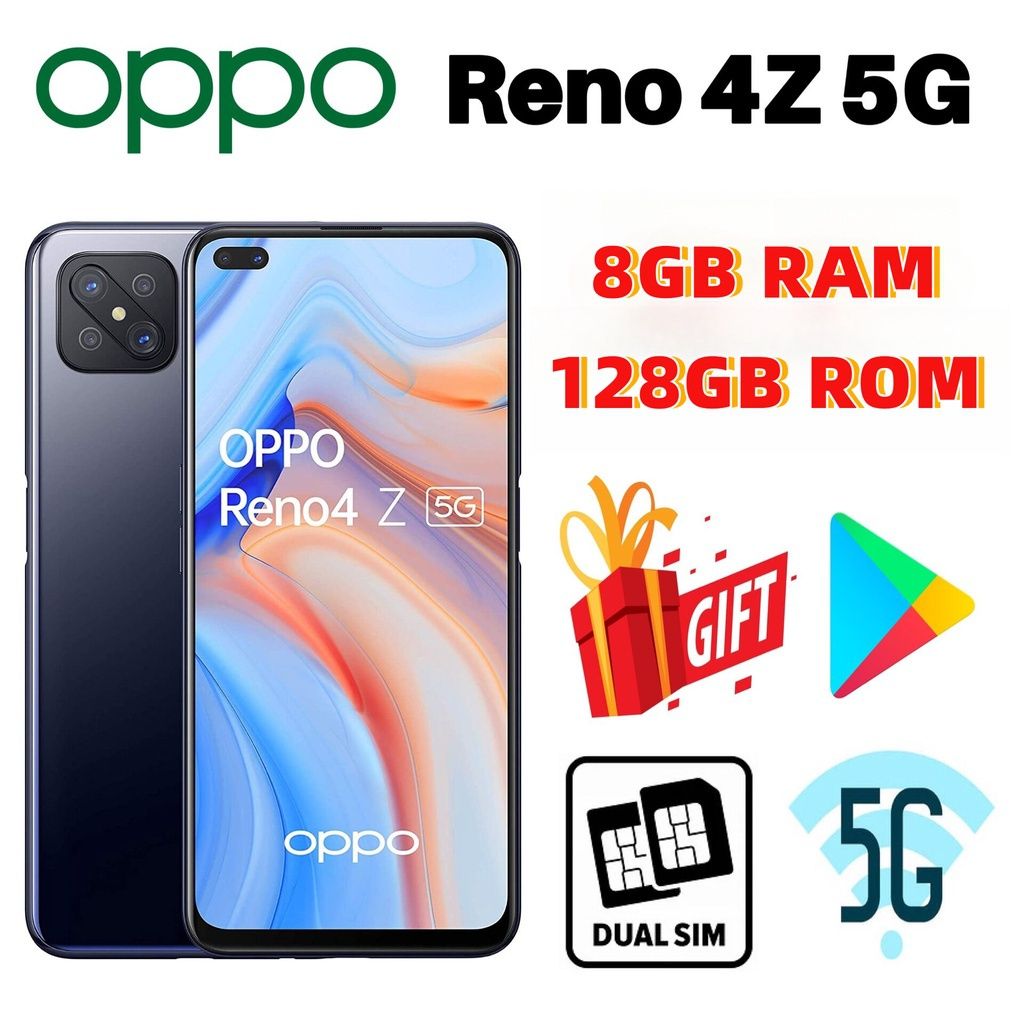 REFURBISHED  OPPO RENO 4 Z 5G 128GB DISPLAY 6.4 INCHES  8GB RAM 128GB ROM  BATTERY CAPACITY 4300mAh  ANDROID 10 WITH FOUR MONTHS WARRANTY