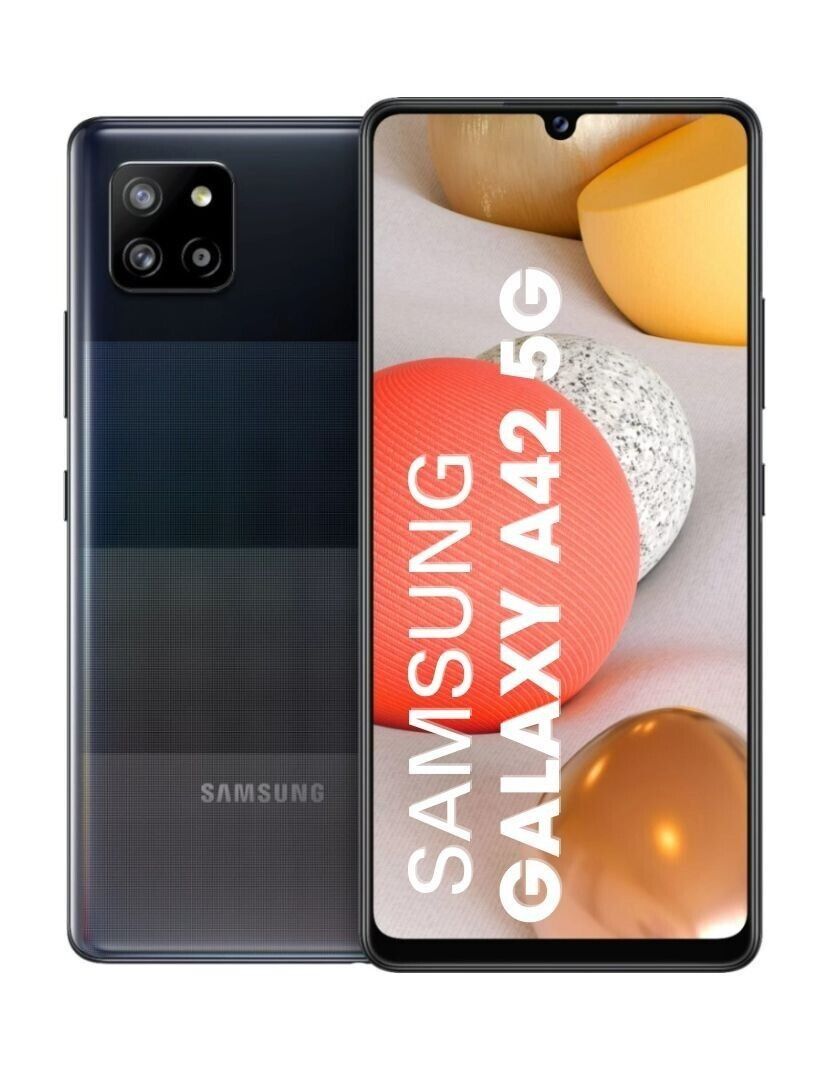 REFURBISHED SAMSUNG A42 5G 128GB ROM DUAL SIM BLACK  DISPLAY 6.6 INCHES REAR CAMERA 48MP + 8MP + 5MP + 5MP  BATTERY CAPACITY 5000Mah  ANDROID 10