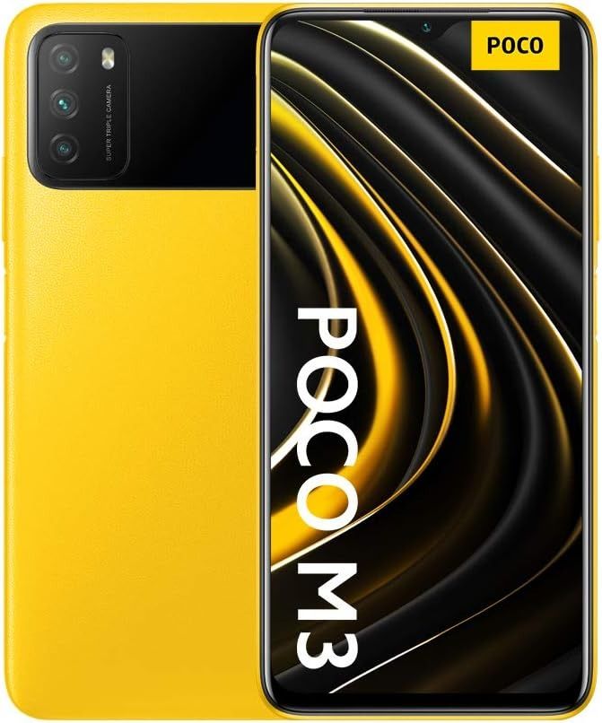 REFURBISHED  POCO M3 4GB RAM 128GB ROM  DISPLAY 6.5 INCHES  REAR CAMERA 48MP + 2MP + 2MP FRONT CAMERA  8MP  BATTERY CAPACITY 6000Mah
