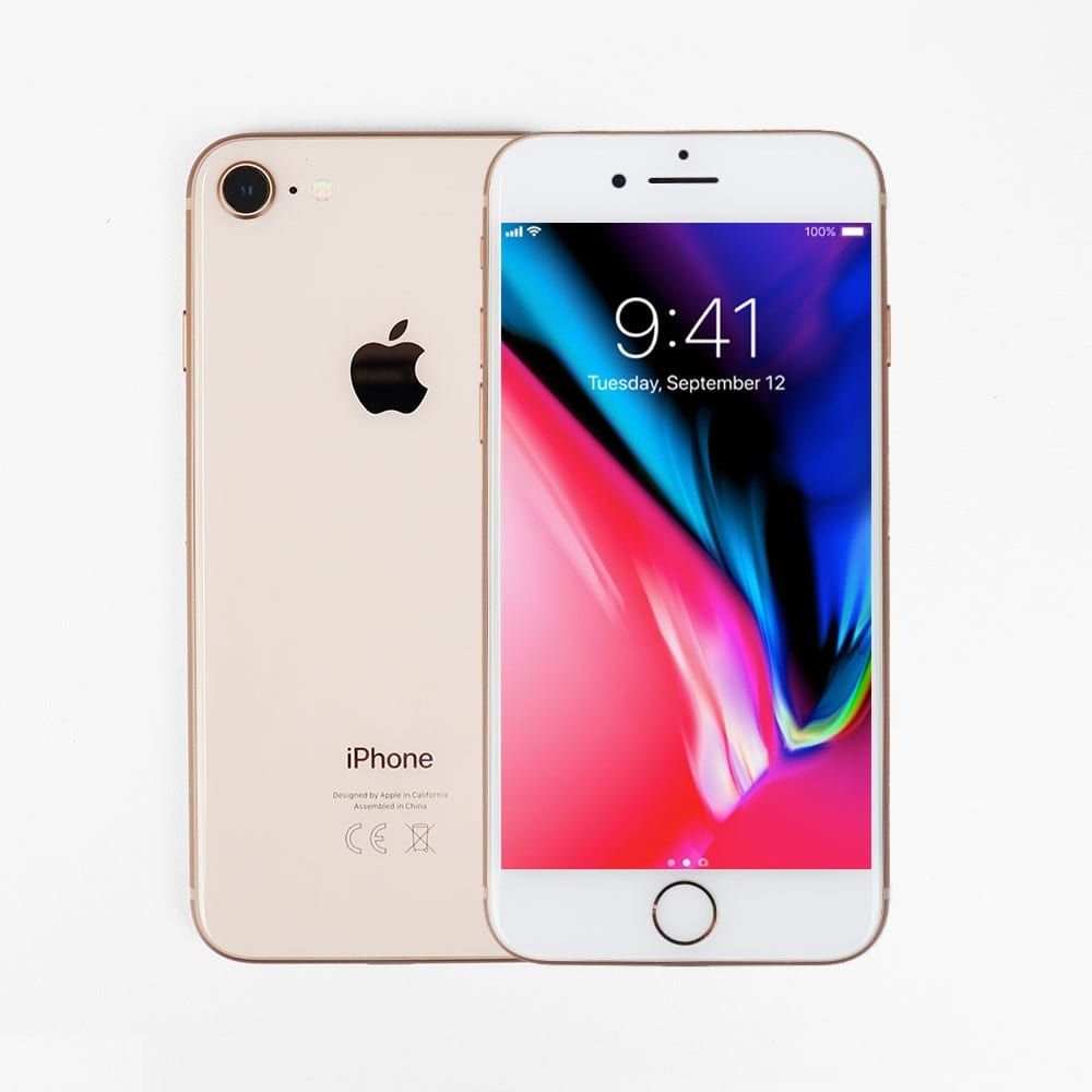 REFURBISHED IPHONE 8 64GB BLACK/RED DUAL BACK CAMERA 12MP+7MP DISPLAY SIZE 4.7 INCHES BATTERY HEALTH 100%