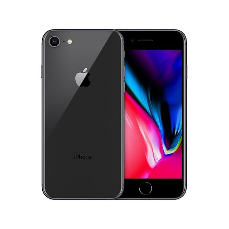 REFURBISHED IPHONE 8 64GB BLACK/RED DUAL BACK CAMERA 12MP+7MP DISPLAY SIZE 4.7 INCHES BATTERY HEALTH 100%