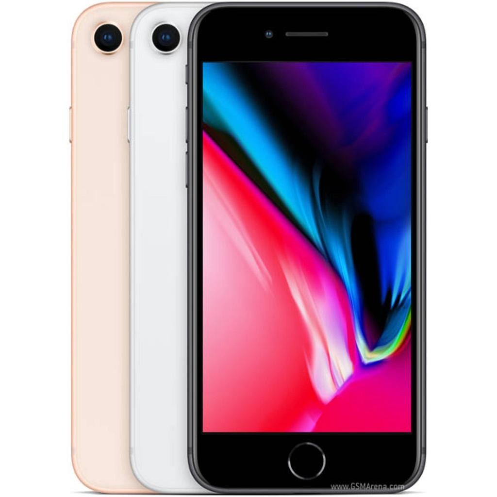 REFURBISHED IPHONE 8 64GB BLACK/RED DUAL BACK CAMERA 12MP+7MP DISPLAY SIZE 4.7 INCHES BATTERY HEALTH 100%