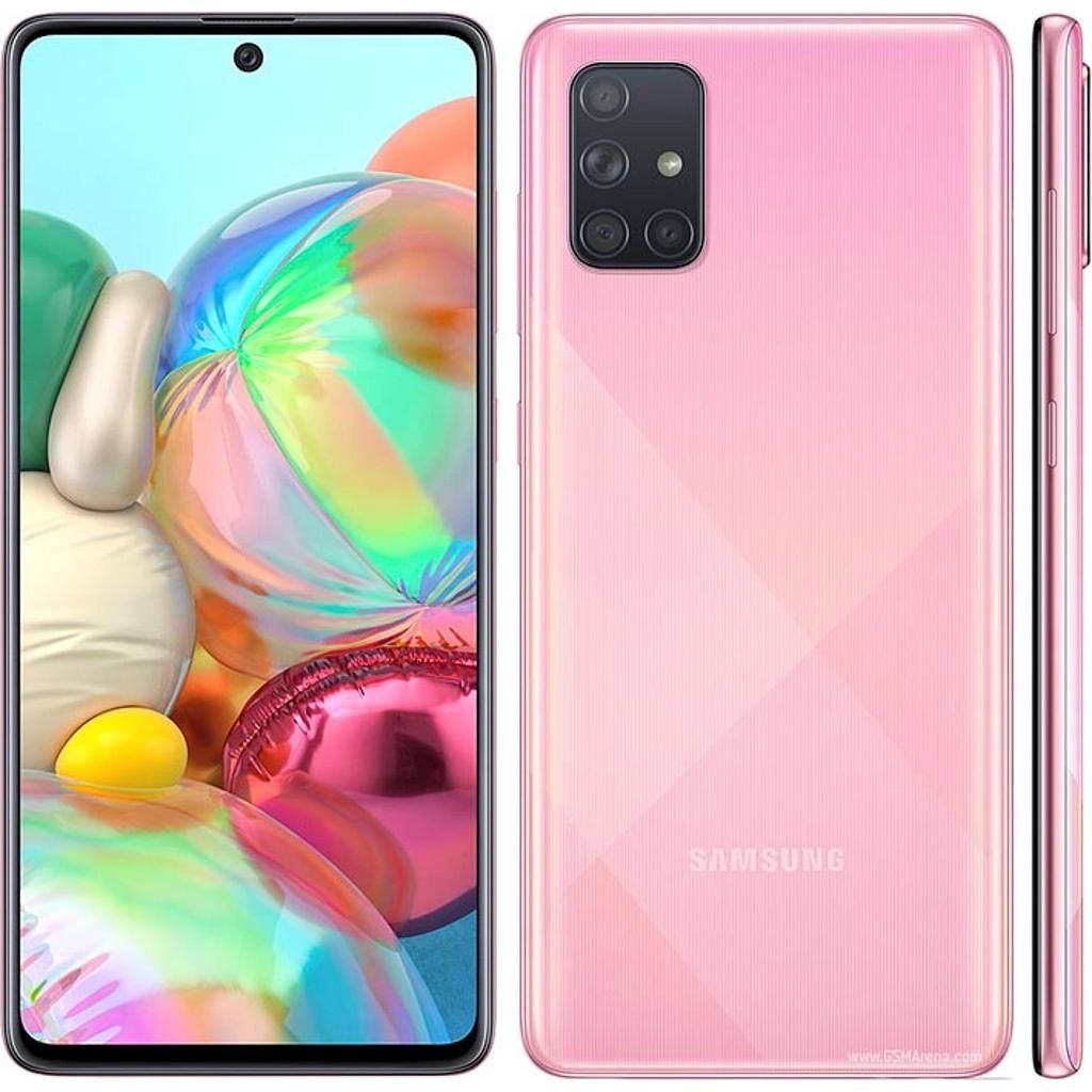 REFURBISHED SAMSUNG A71 4G 128GB ROM 6GB RAM DISPLAY 6.7 INCHES 8GB RAM 128GB ROM REAR CAMERA 64MP + 12MP + 5MP + 5MP BATTERY CAPACITY 4500Mah