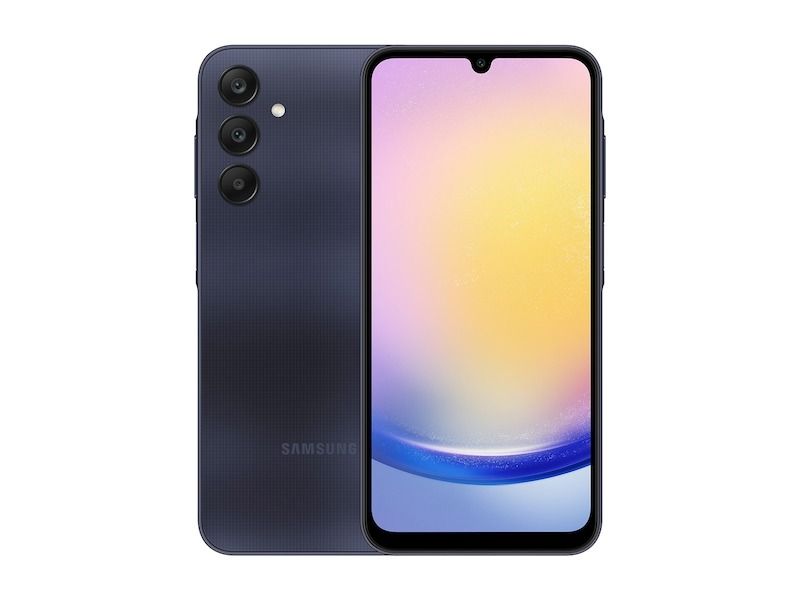 REFURBISHED SAMSUNG A25 5G 128GB ROM 6GB RAM DISPLAY 6.5 INCHES REAR CAMERA  50MP + 8MP + 2MP FRONT CAMERA 13MP BATTERY CAPACITY 5000Mah ANDROID 15 BLUE/WHITE