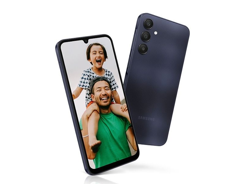 REFURBISHED SAMSUNG A25 5G 128GB ROM 6GB RAM DISPLAY 6.5 INCHES REAR CAMERA  50MP + 8MP + 2MP FRONT CAMERA 13MP BATTERY CAPACITY 5000Mah ANDROID 15 BLUE/WHITE