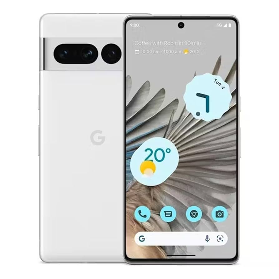 REFURBISHED GOOGLE PIXEL 7 PRO 12GB RAM 128GB ROM DISPLAY 6.7 INCHES REAR CAMERA 50MP + 48MP + 12MP FRONT CAMERA 10.8MP ANDROID 15 BATTERY 5000MAH WHITE