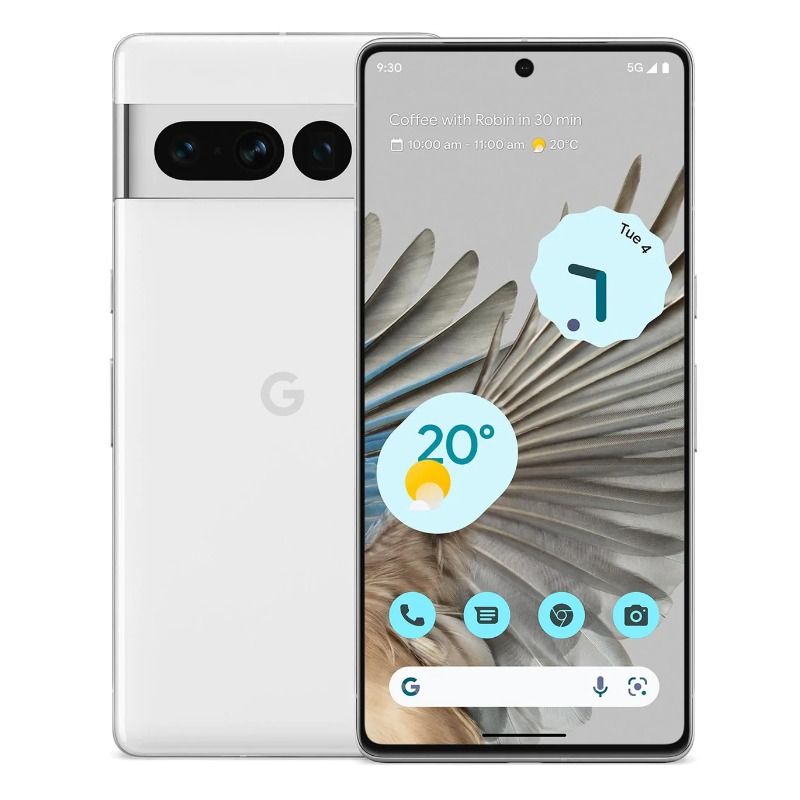 REFURBISHED GOOGLE PIXEL 7 PRO 12GB RAM 128GB ROM DISPLAY 6.7 INCHES REAR CAMERA 50MP + 48MP + 12MP FRONT CAMERA 10.8MP ANDROID 15 BATTERY 5000MAH WHITE