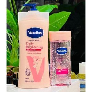 Vaseline Daily Brightening Even Tone Lotion 400ML + Intensive Care Vitamin B3 Body Oil 200ML