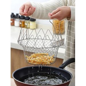 Multipurpose Stainless Steel Foldable Cooking Chef Basket