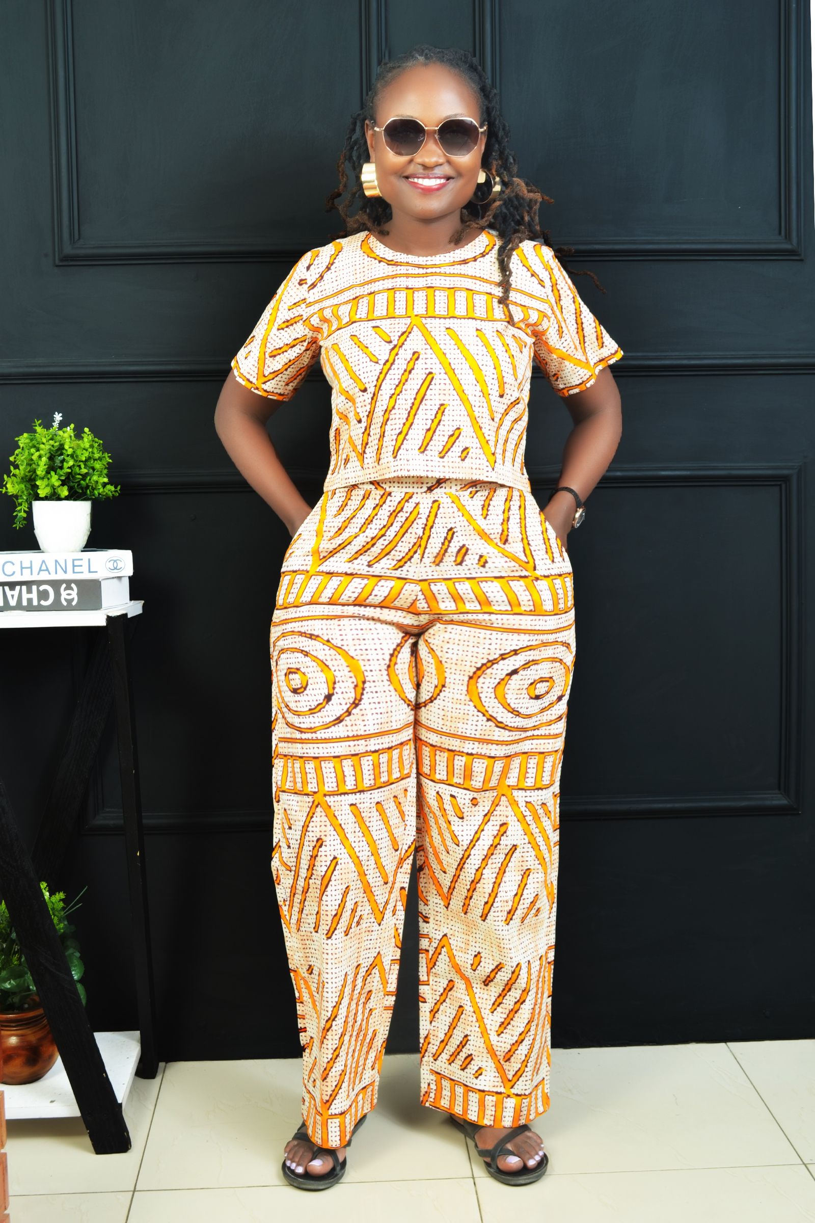 Stunning Ankara Crop Top and Pants Set
