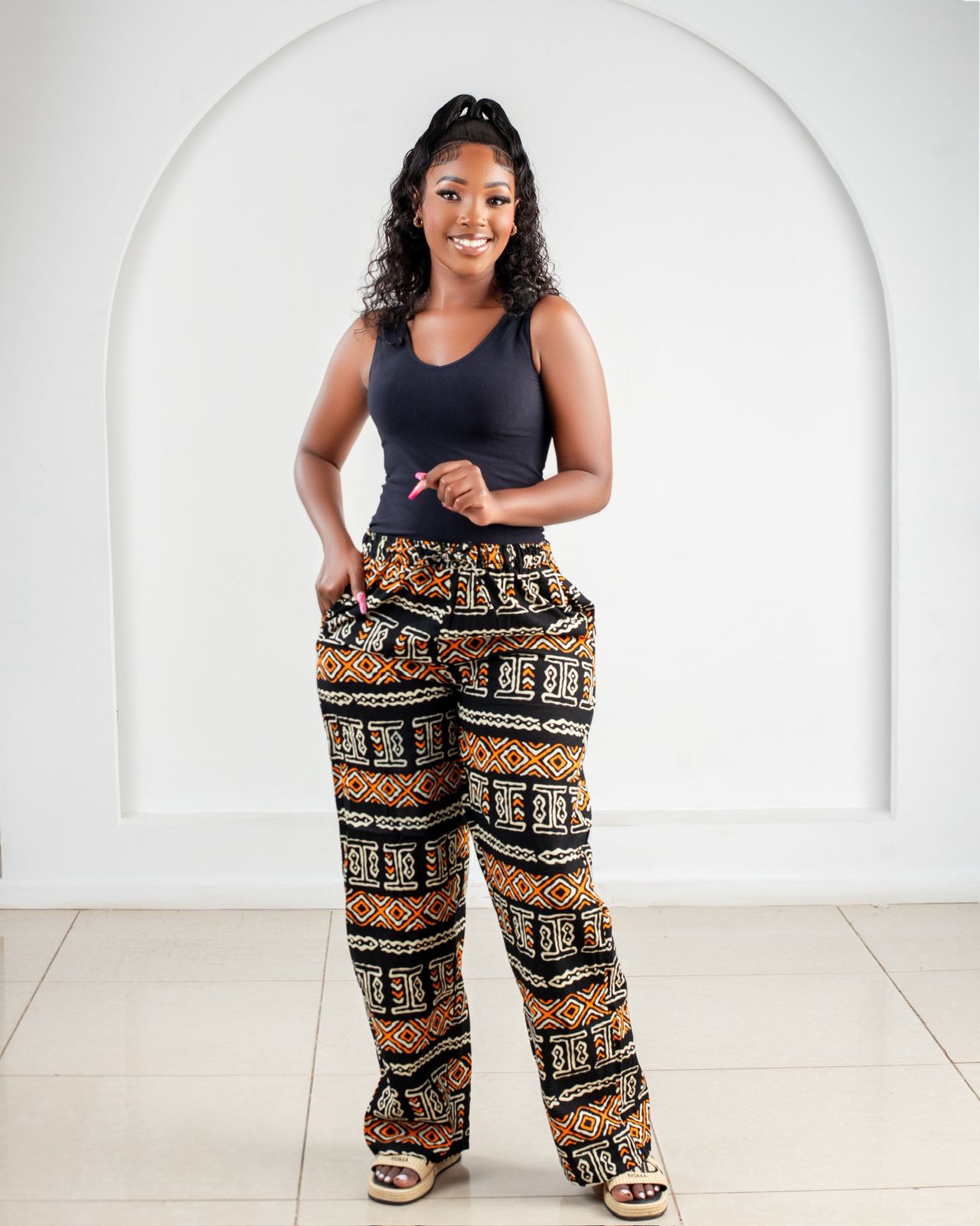 Elegant ankara wideleg pallazo pant
