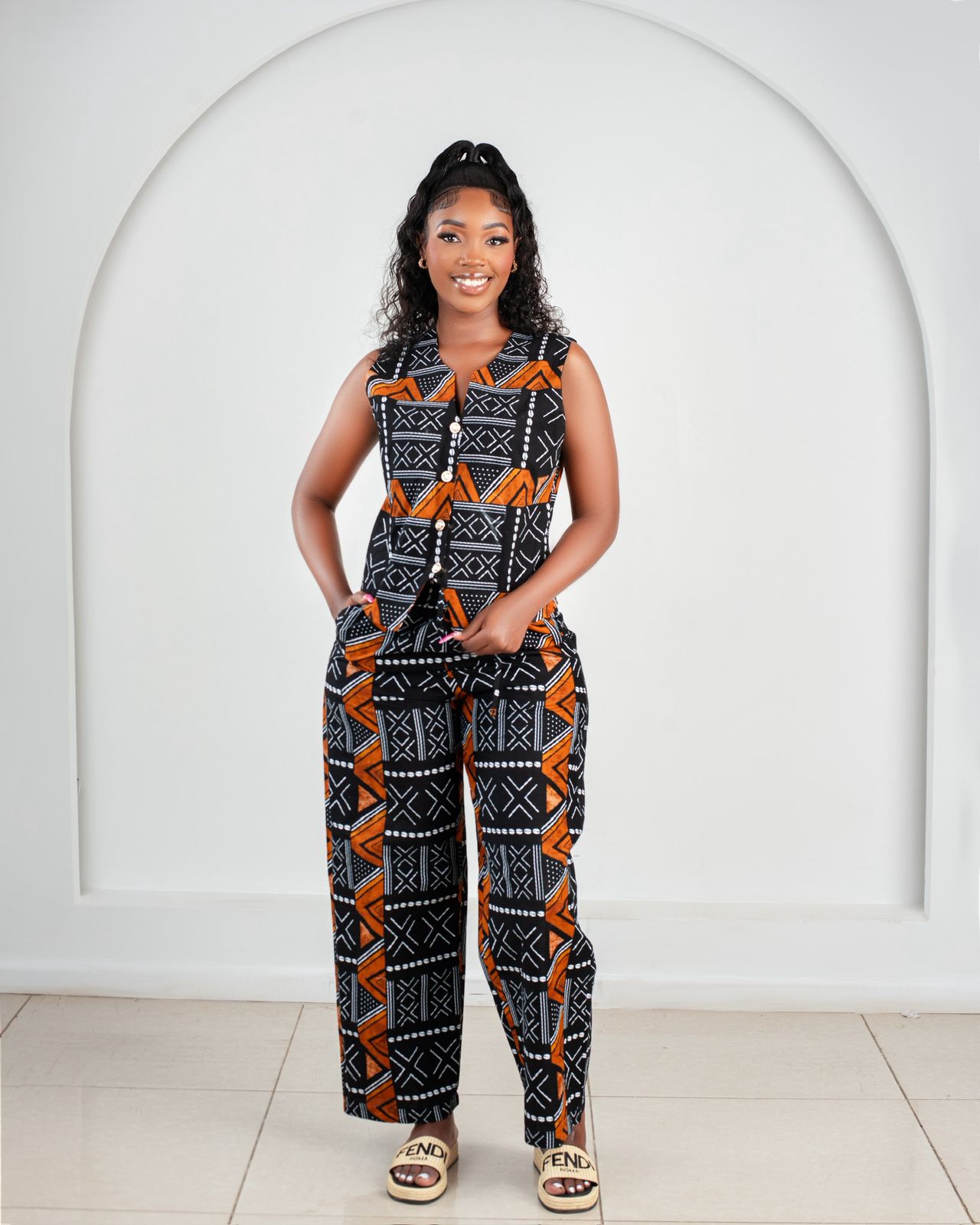 Stunning Ankara Crop Top and Pants Set