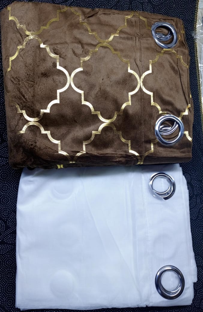 {Clearance Sale}  Blackout Crushed Velvet Curtains Eyelet Ring Top Marble Pair Curtains