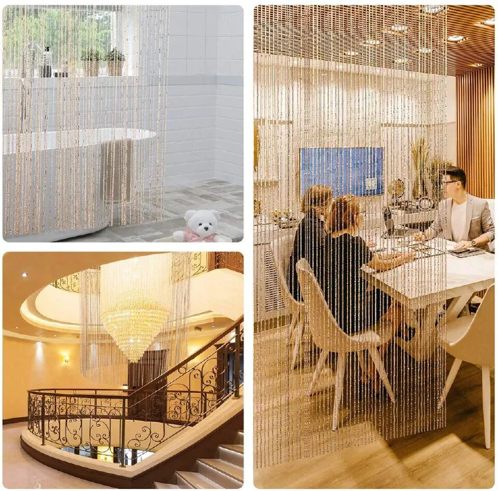 Desirable Life Decorative Door String Curtains Wall Panel Tassels Blinds Room Divider for Wedding Party Restaurant Home Salon,Kinyozi,Open Doors