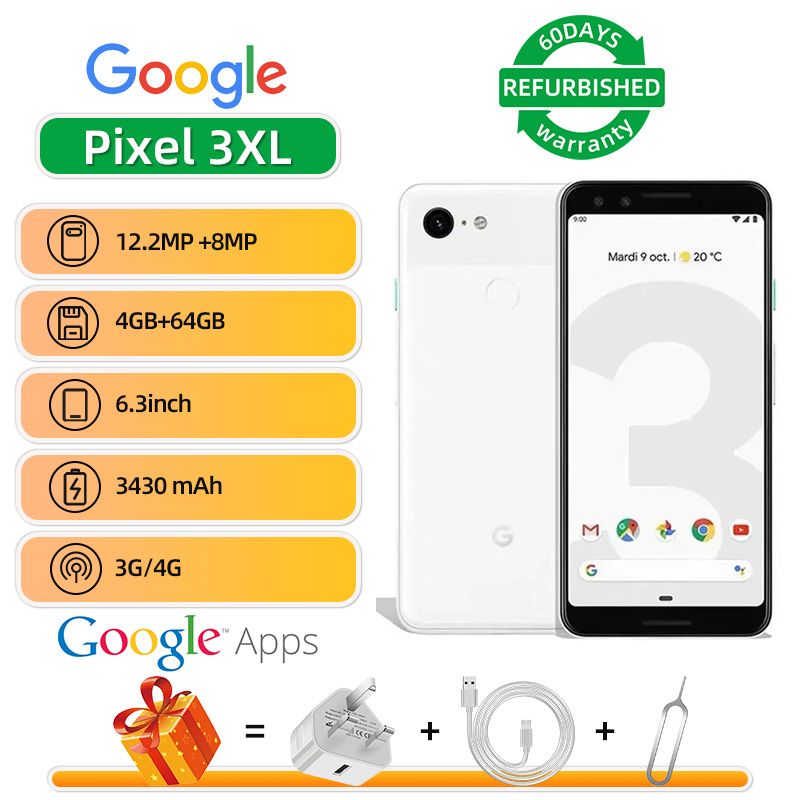 Refurbished Google Pixel 3xl 4G 6.3-inch Screen CPU Qualcomm Snapdragon 845 3430mAh Battery Mobile Phone