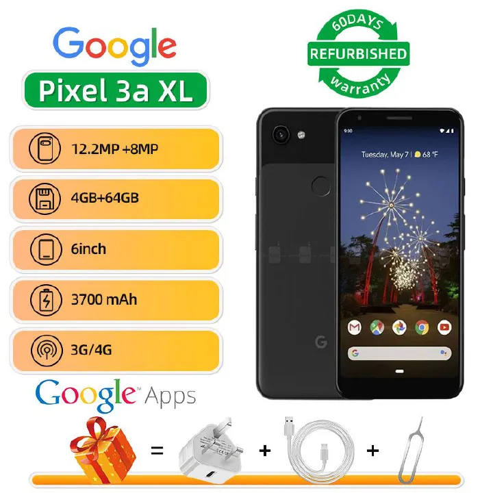Refurbished Google Pixel 3a xl 4G 6-inch Screen CPU Qualcomm Snapdragon 670 3700mAh Battery Mobile Phone