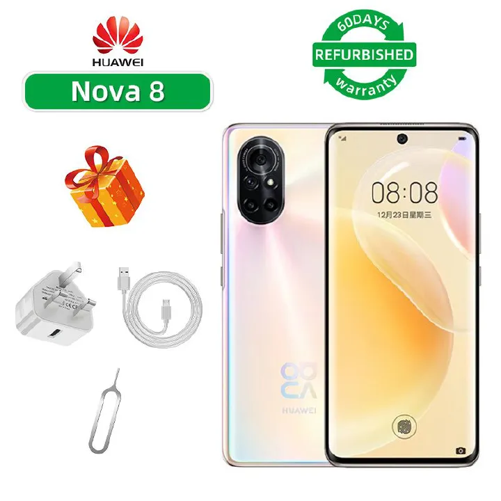Refurbished Huawei Nova 8 5G CPU HiSilicon Kirin 985 6.57-inch screen 64MP camera 3800mAh battery smartphone