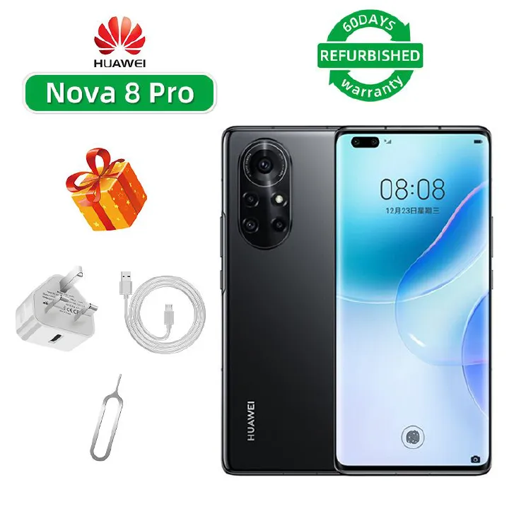 Refurbished Huawei Nova 8 Pro 5G CPU HiSilicon Kirin 985 6.72-inch screen 64MP camera 4000mAh battery smartphone