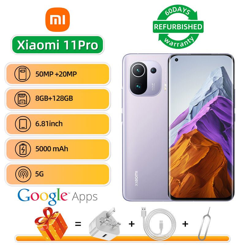 Refurbished Xiaomi 11 Pro 5G 6.81-inch Screen CPU Qualcomm Snapdragon 888 50MP Camera 5000mAh Battery Smartphone