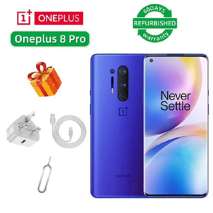 Refurbished Oneplus 8 Pro 5G 6.78-inch screen CPU Qualcomm Snapdragon 865 48MP camera 4510mAh rechargeable smartphone