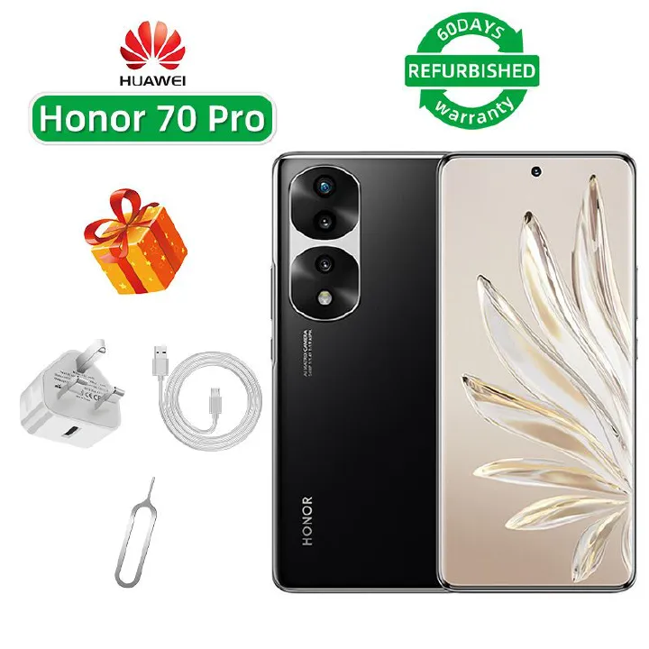 Refurbished Phone Honor 70 Pro 5G CPU MediaTek Dimensity 8000 6.78-inch Screen 54MP Camera 4500mAh used Phone