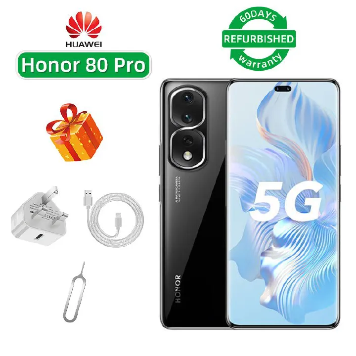 Refurbished Phone Honor 80 Pro 5G CPU Qualcomm Snapdragon 8+ Gen1 6.78-inch Screen 160MP Camera 4800mAh used Phone