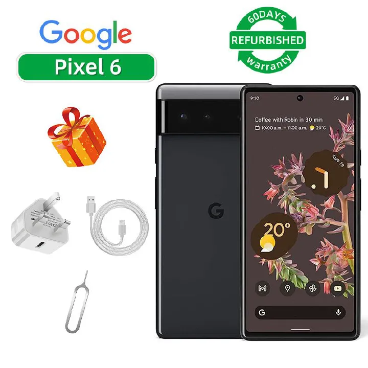 Refurbished Google Pixel 6 5G 6.4-inch Screen CPU Google Tensor 50MP 4614mAh Battery Mobile Phone